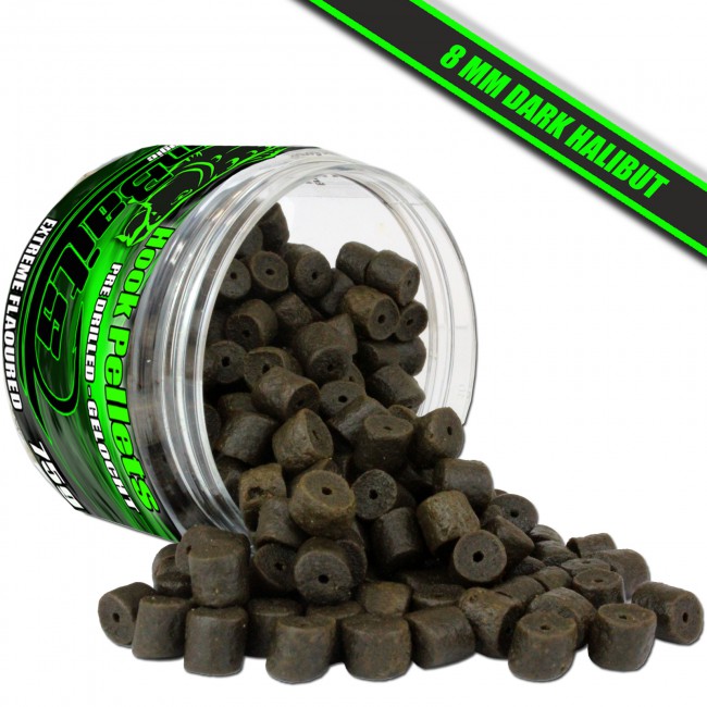 Lovné Hook pelety černé halibut- mořské plody 8mm